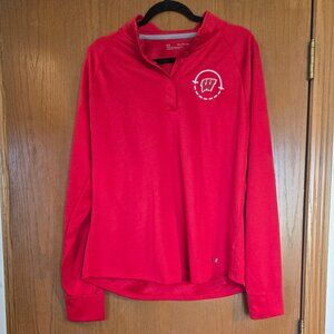 Women's Under Armour Red Wisconsin Badgers Basketball On-Court 1/4 snap- XXL